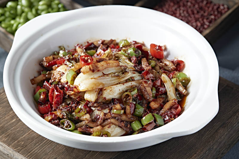 石锅香辣肉丝酱烧酱爆娃娃菜图片