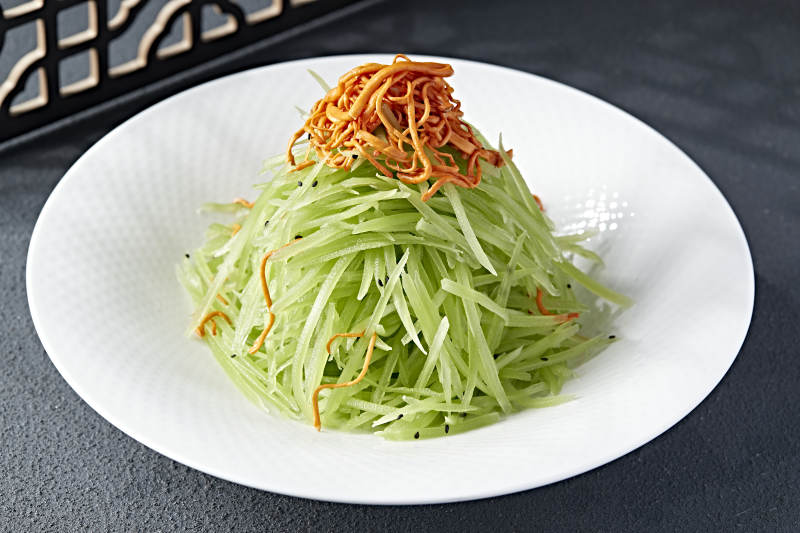 精美凉菜虫草花巧拌卤笋丝图片