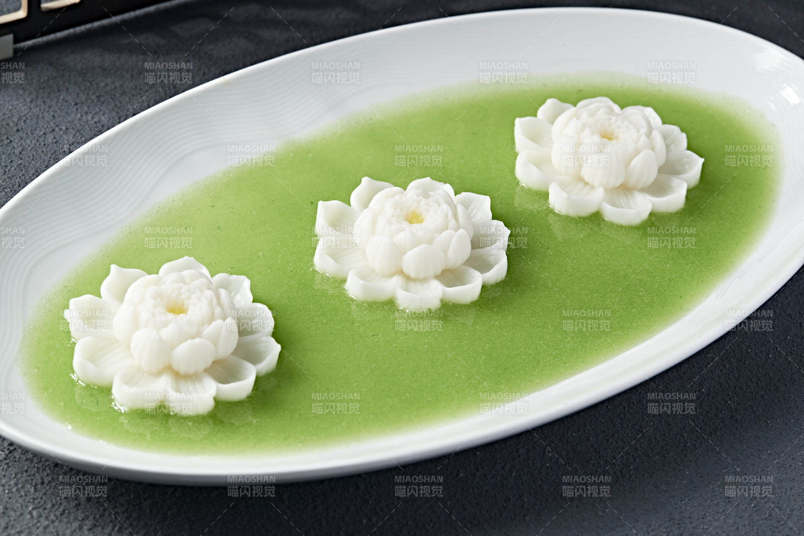 蜂蜜青苹果汁捞莲花山药泥图片