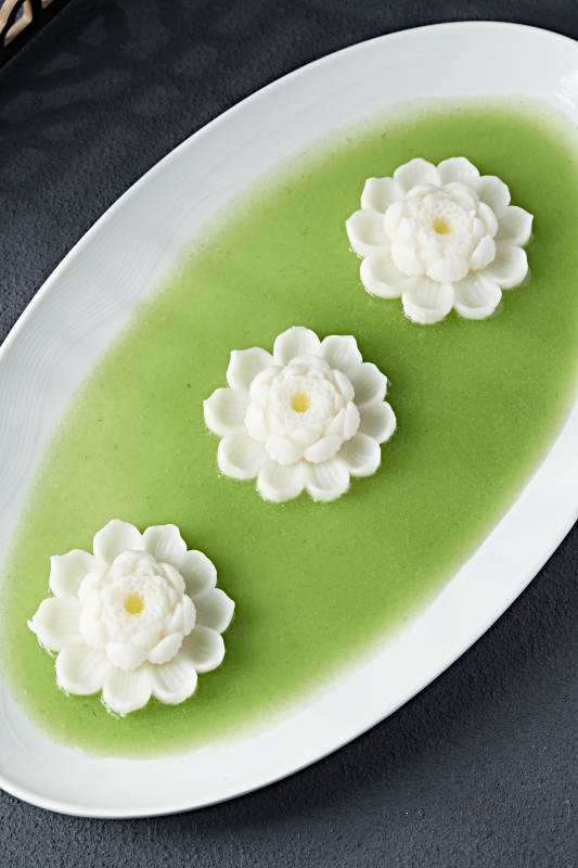 蜂蜜青苹果汁捞莲花山药泥图片