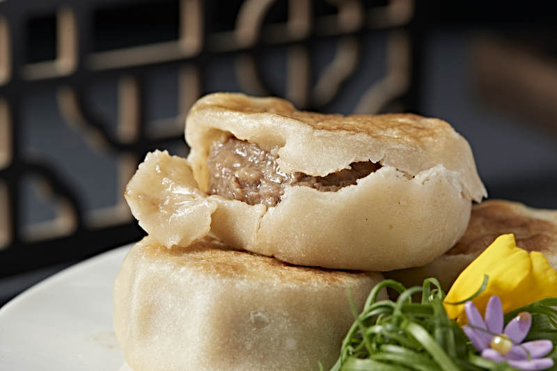 清真美食油煎羊肉馅门钉饼图片