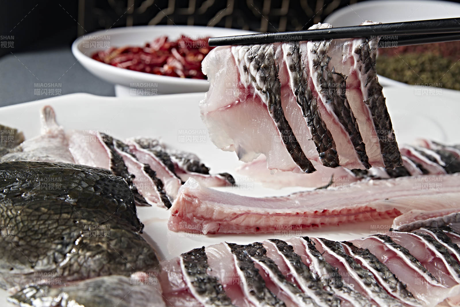 预制食材鲜鮰鱼切片香辣水煮鱼图片