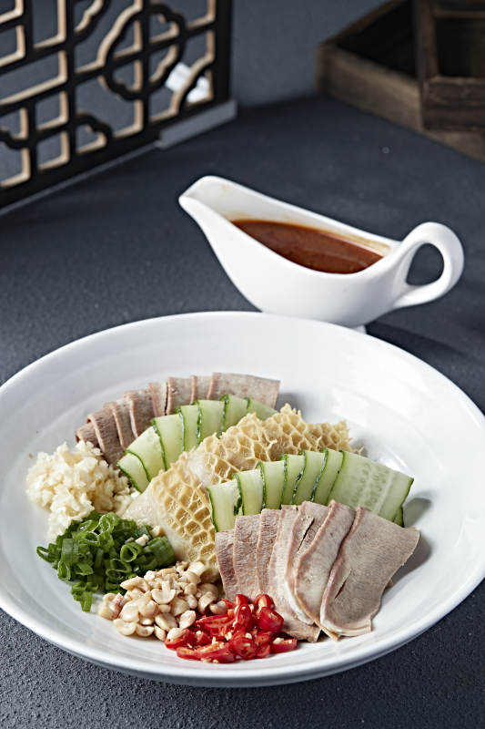 浇汁时蔬牛舌金钱肚图片