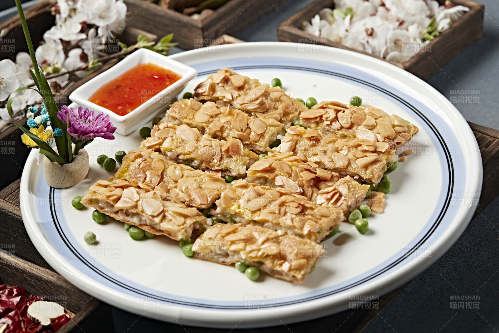 香煎虾泥杏仁饼图片