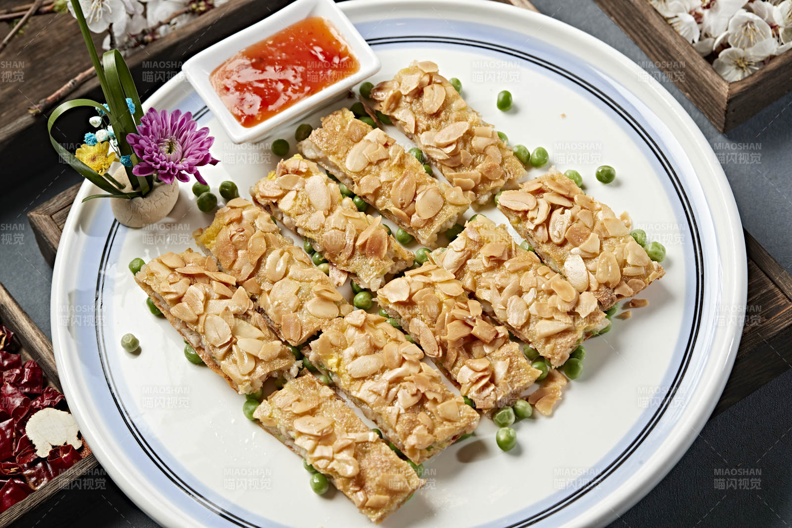 香煎虾泥杏仁饼图片