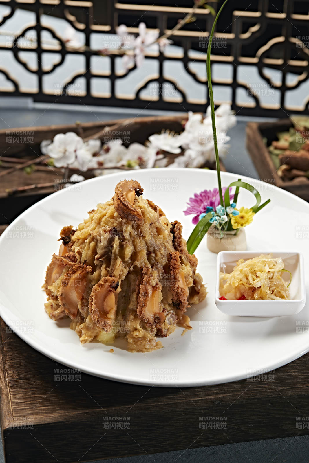 张垣名菜口菜酸菜土豆焖鲍鱼图片