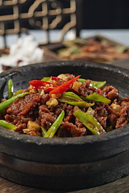 石锅杭椒爆牛柳图片