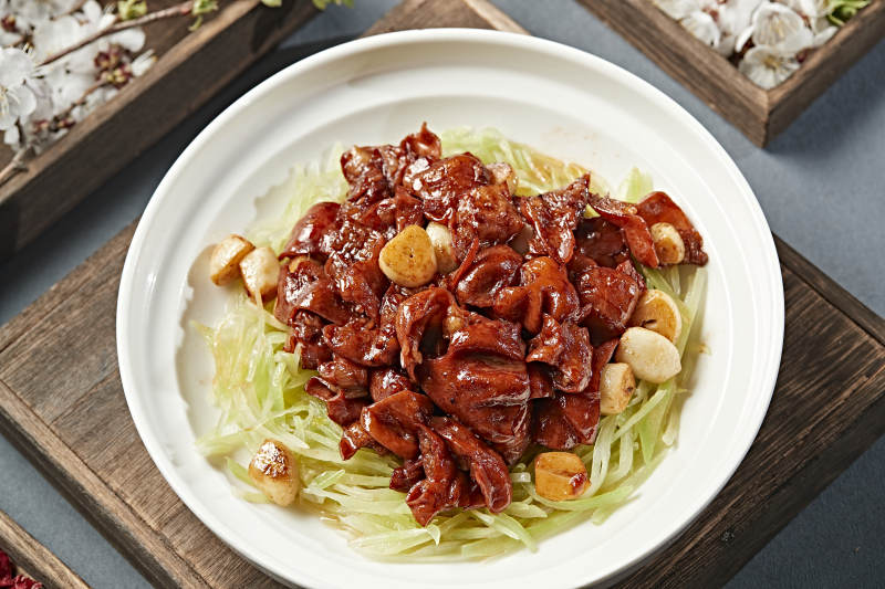 蒜香蒜子烧肥肠图片