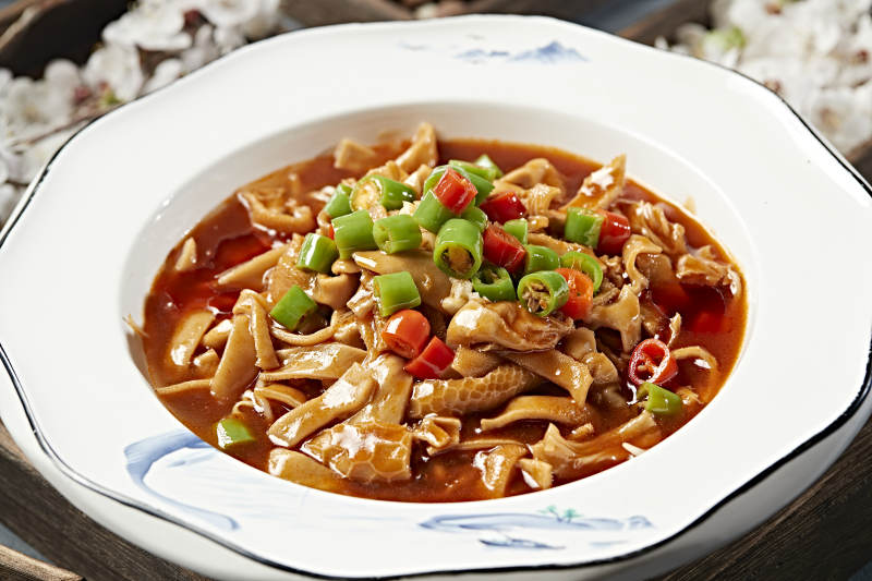 浓汤米椒烧羊肚丝图片
