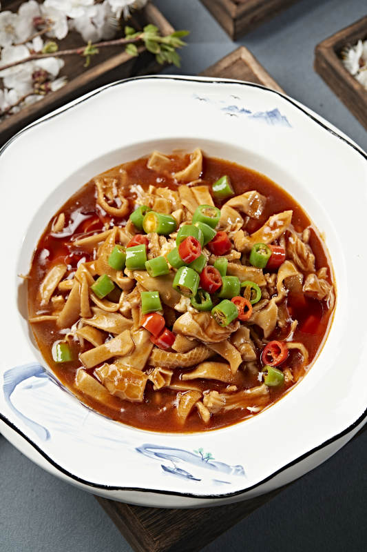 浓汤米椒烧羊肚丝图片