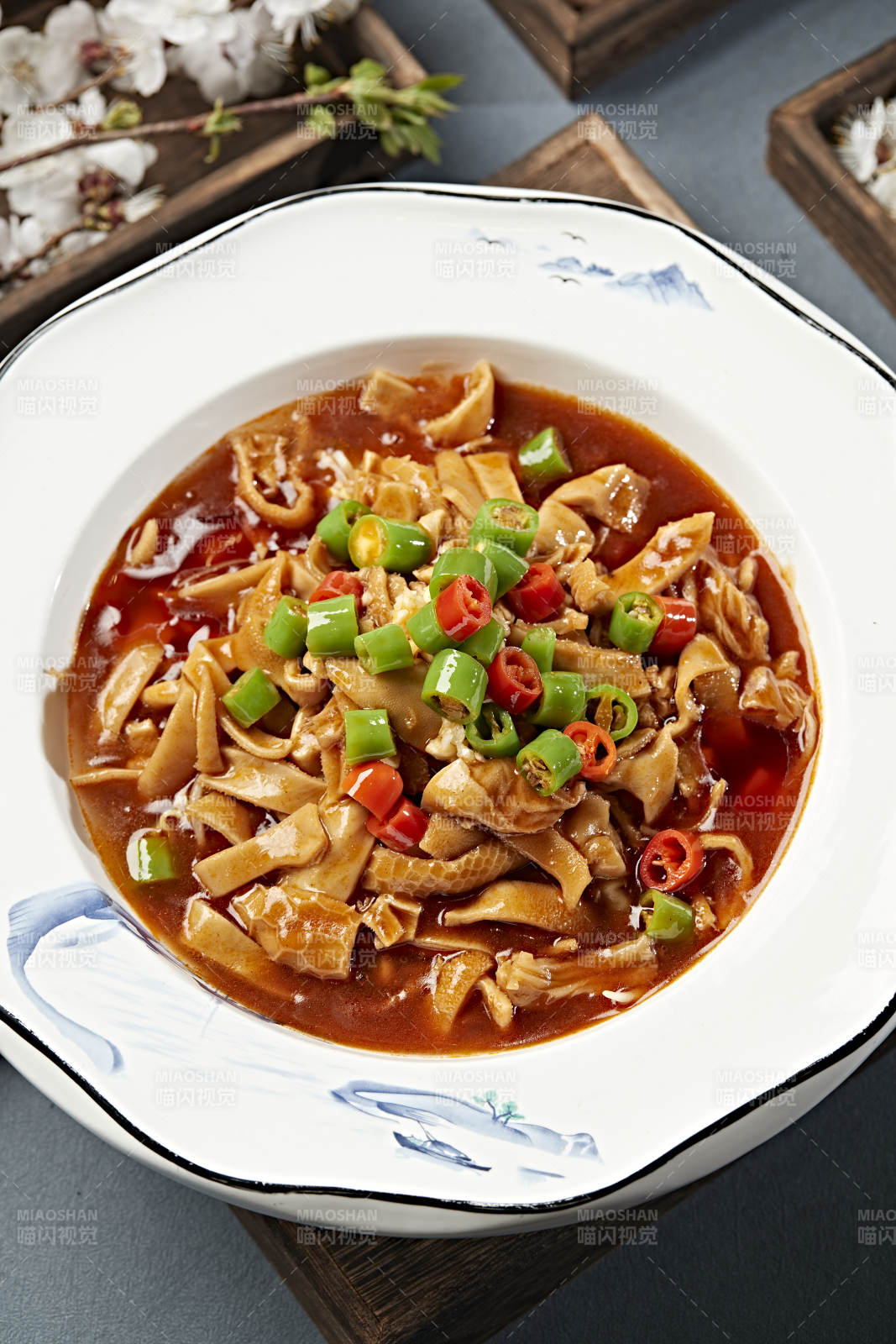 浓汤米椒烧羊肚丝图片