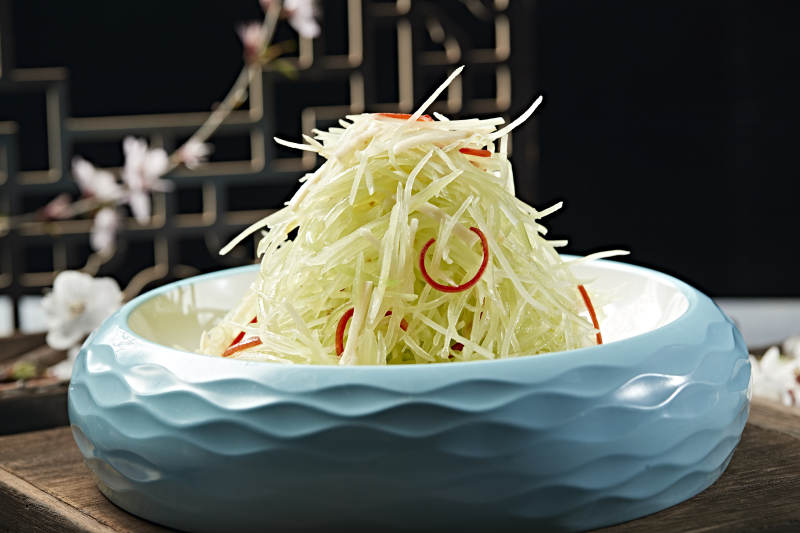 美味凉菜巧拌彩椒笋丝图片