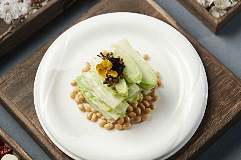 椒麻盐水巧拌黄豆儿菜 芥菜图片