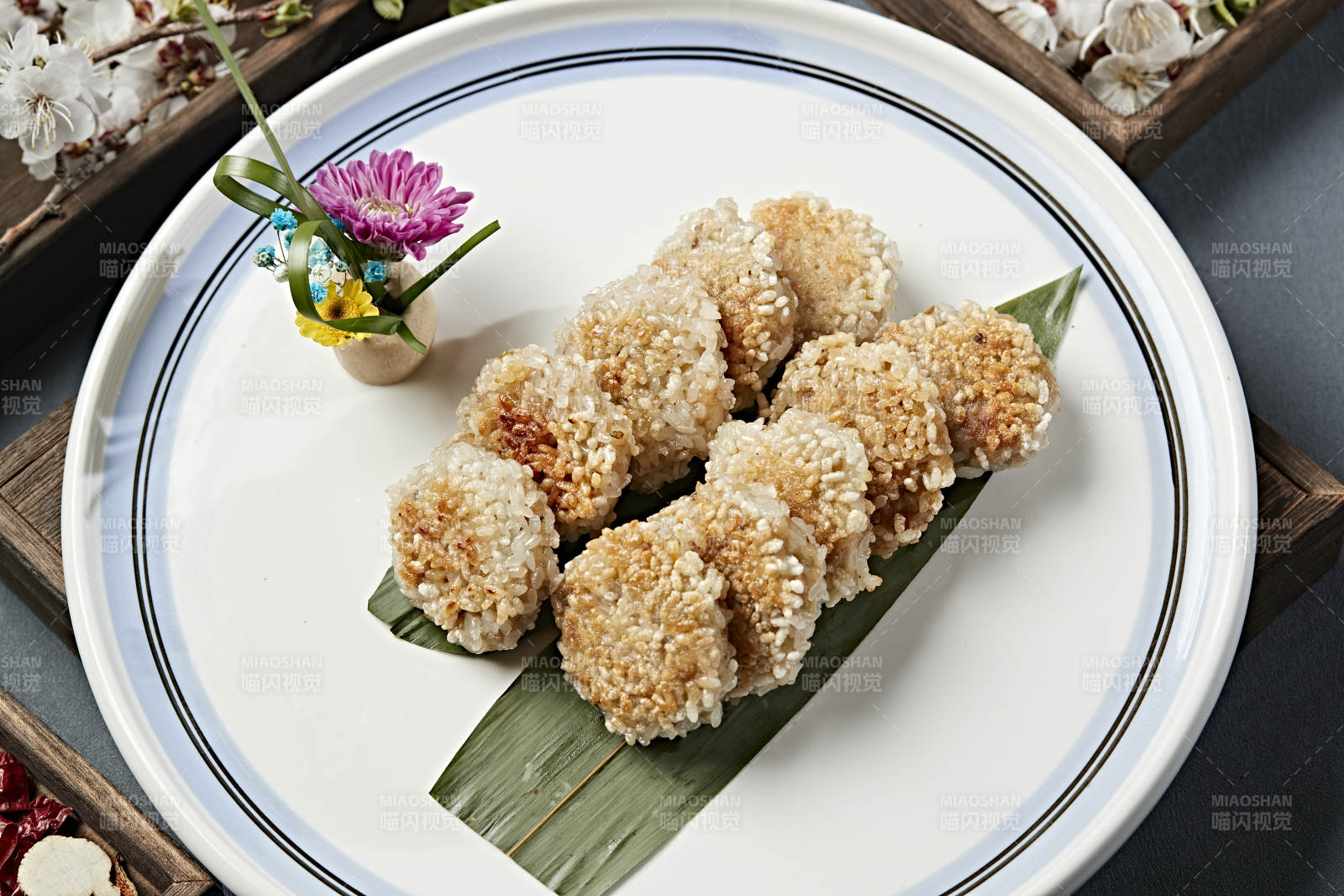 香煎珍珠糯米锅巴肉丸子图片