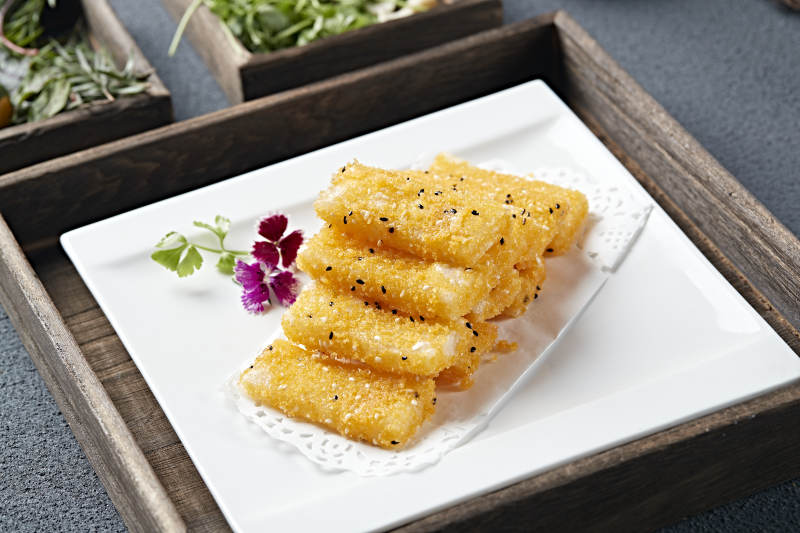 油炸脆片奶香糯米拉糕图片