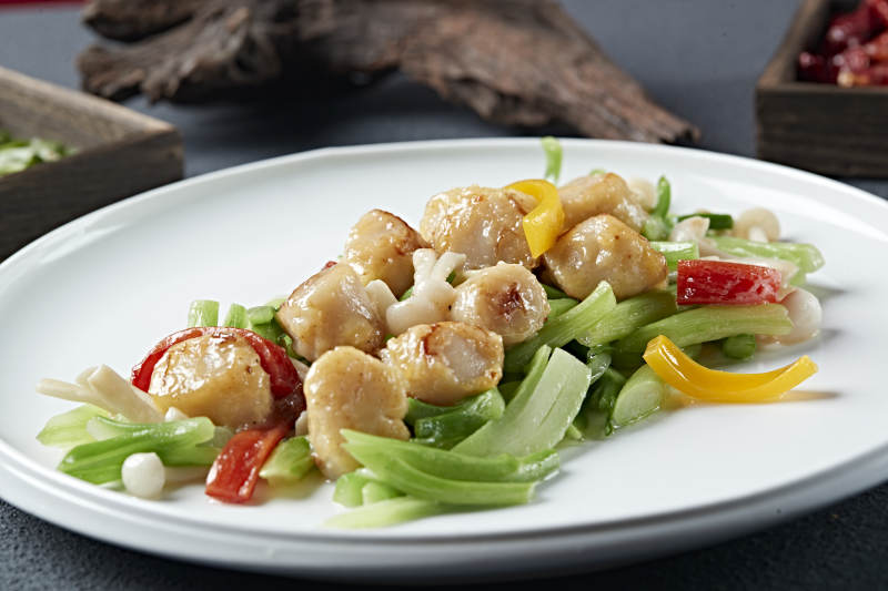 芥蓝彩椒百合小炒澳带（瑶柱）图片