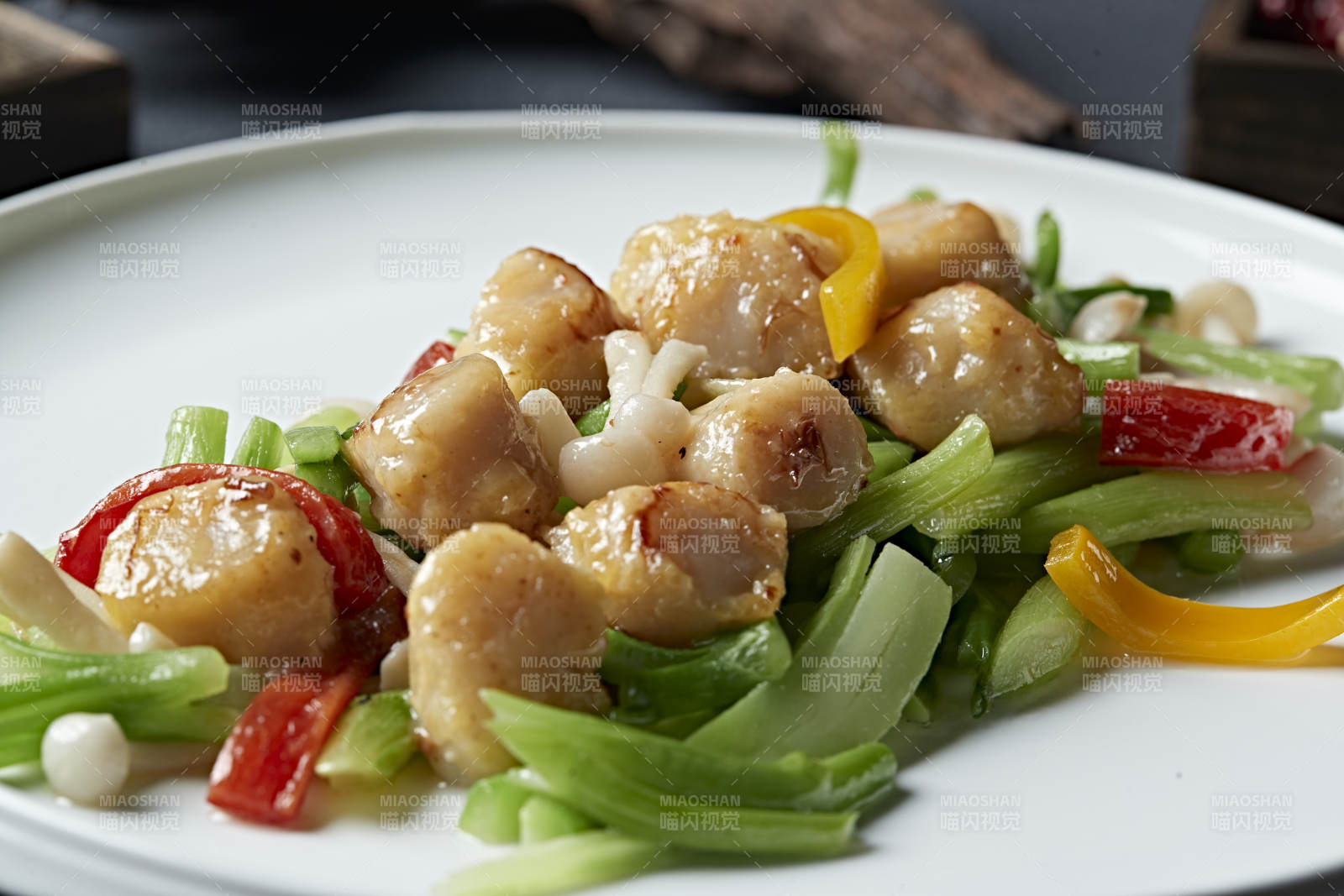 芥蓝彩椒百合小炒澳带（瑶柱）图片