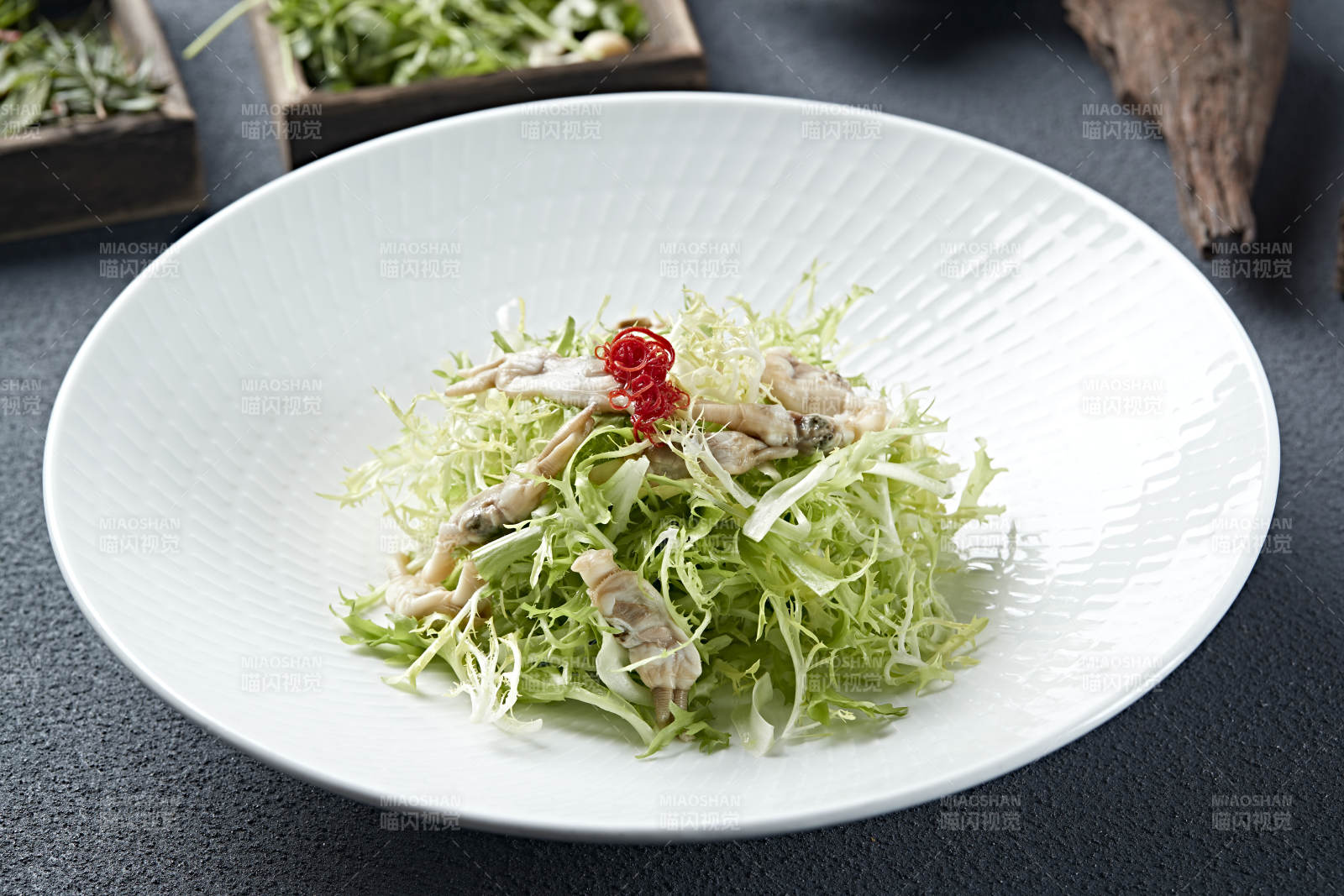 苦菊凉拌海蛏子肉图片