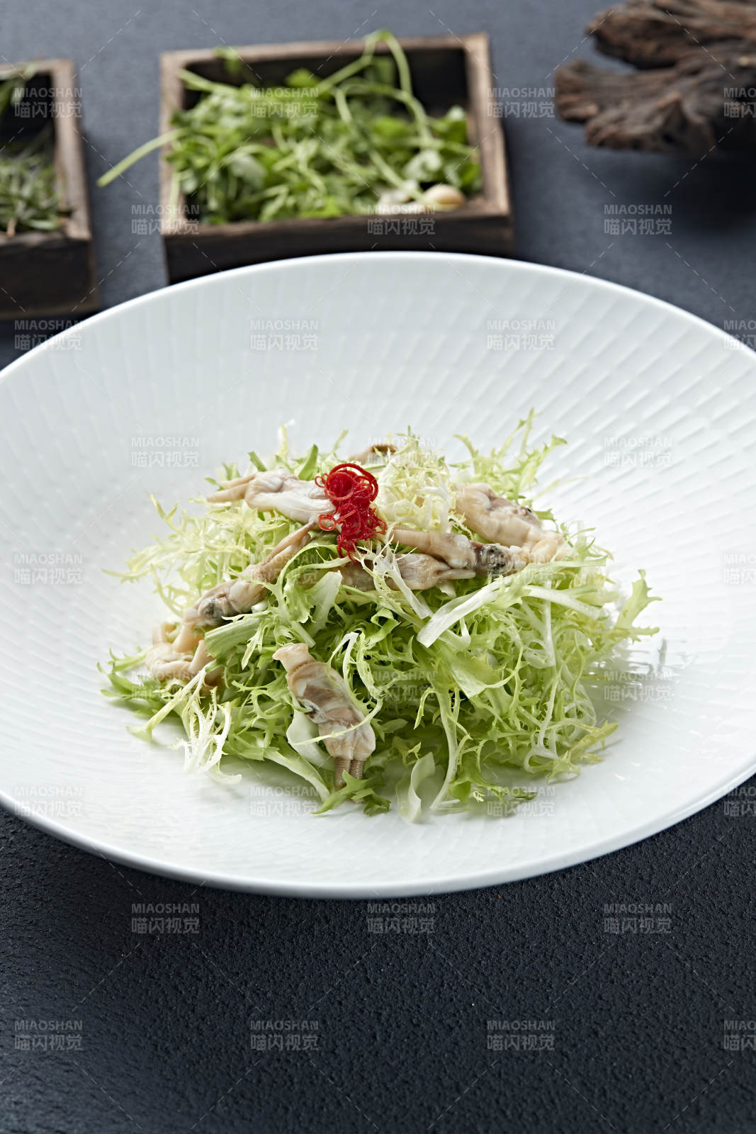 苦菊凉拌海蛏子肉图片