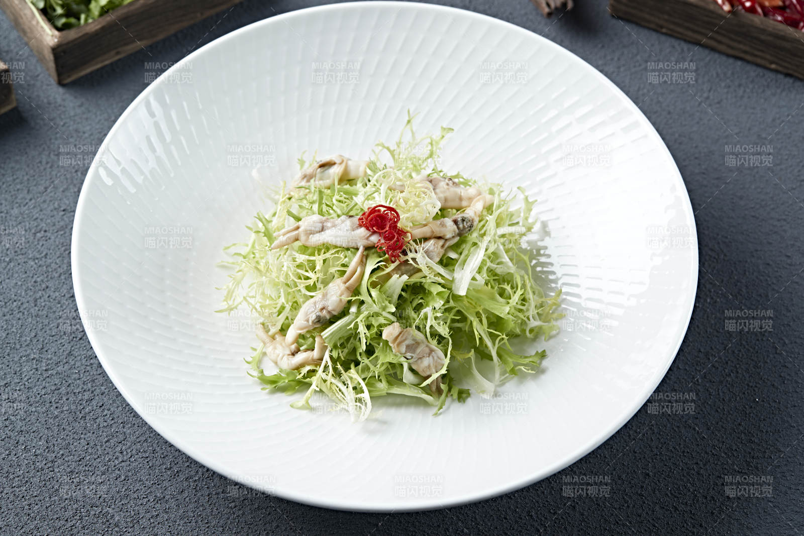 苦菊凉拌海蛏子肉图片