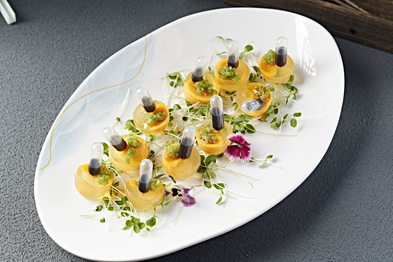 分子料理美食芒果蜜汁仿真皮蛋图片