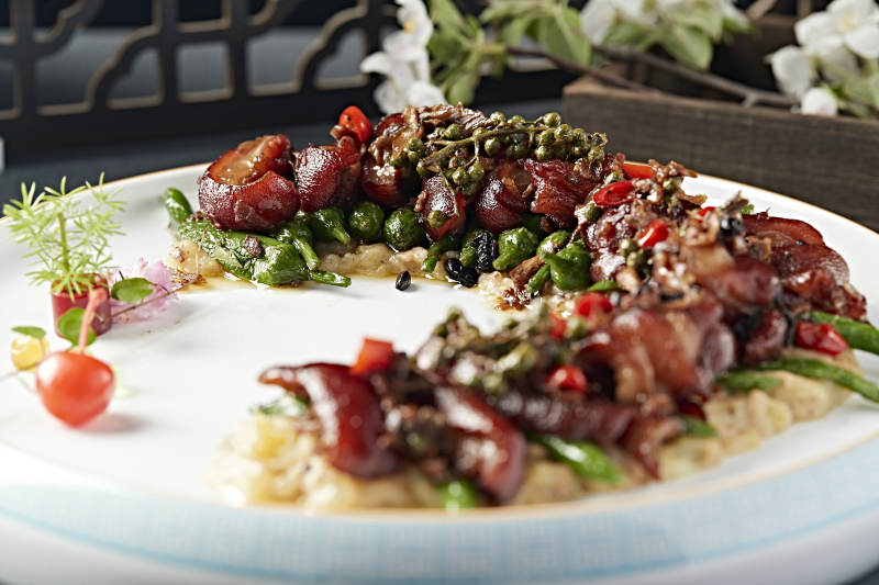 香辣土豆泥烧椒配香炸猪蹄花图片