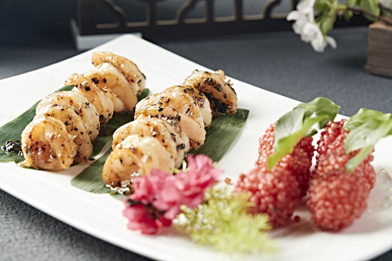 海虾两吃苏子酱烧开背大虾仁油炸荔枝虾球图片