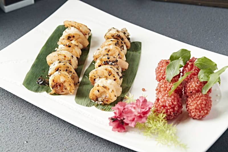 海虾两吃苏子酱烧开背大虾仁油炸荔枝虾球图片