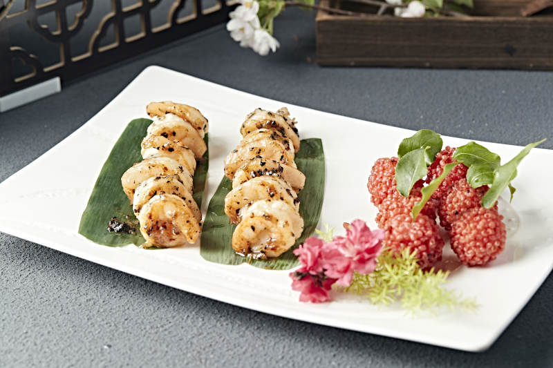 海虾两吃苏子酱烧开背大虾仁油炸荔枝虾球图片