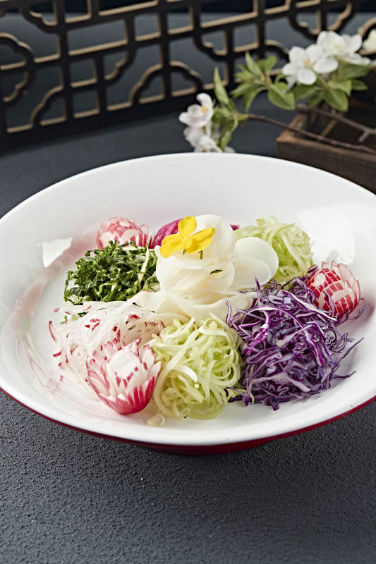 浇汁时蔬山药大拉皮图片