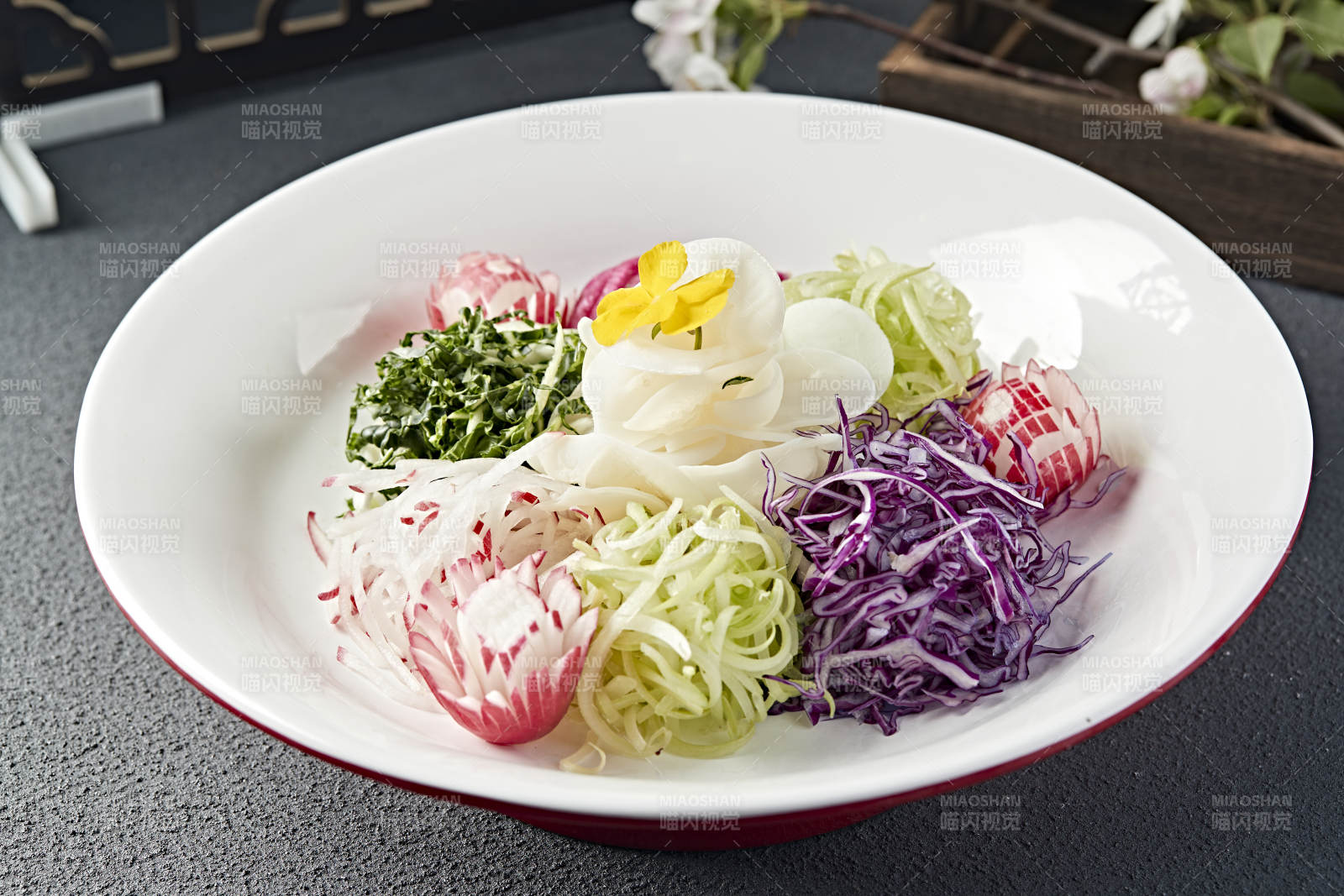 浇汁时蔬山药大拉皮图片