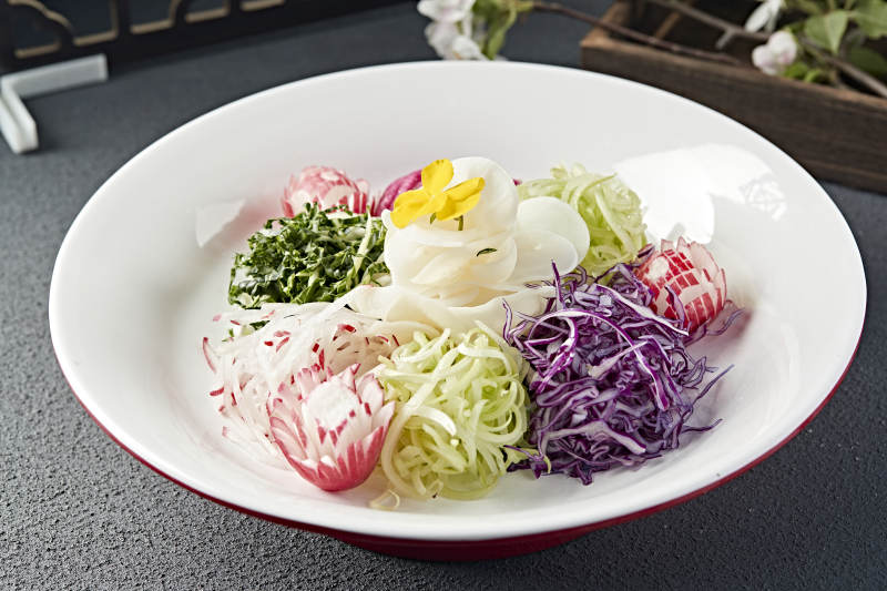 浇汁时蔬山药大拉皮图片