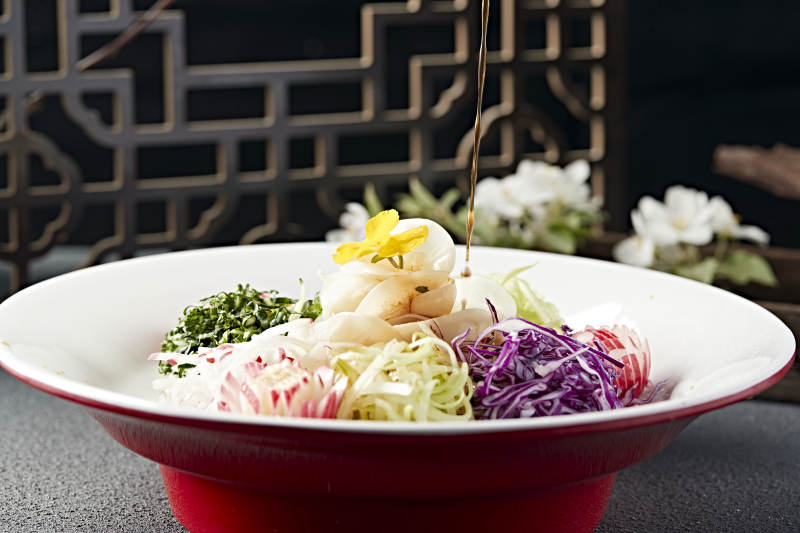 浇汁时蔬山药大拉皮图片