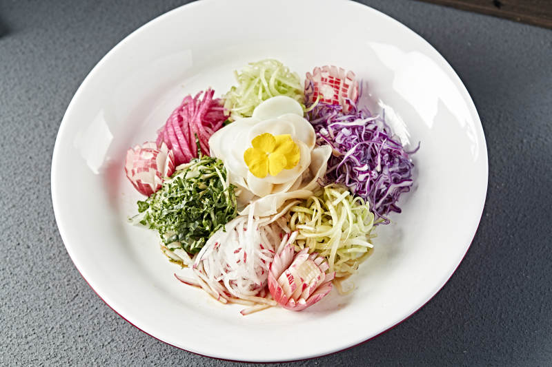 浇汁时蔬山药大拉皮图片