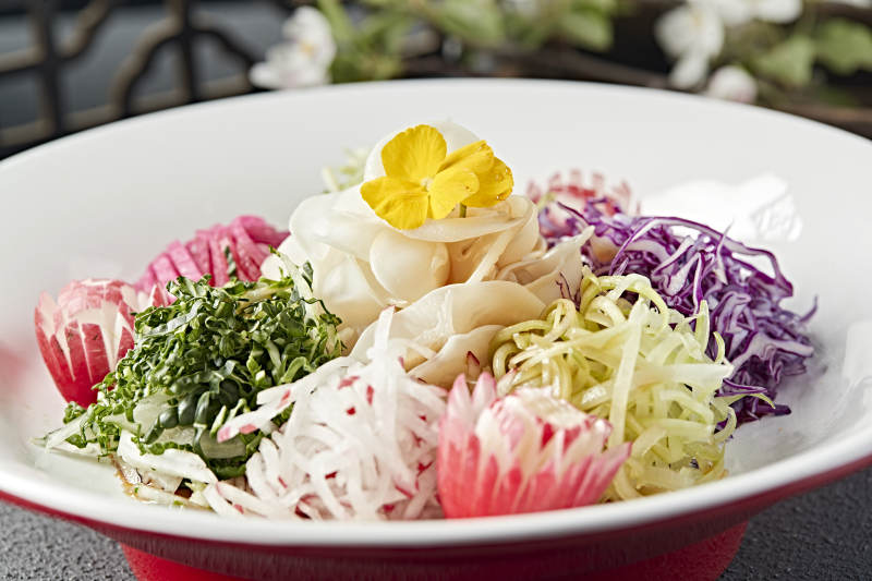 浇汁时蔬山药大拉皮图片