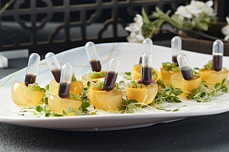 分子料理美食芒果蜜汁仿真皮蛋图片