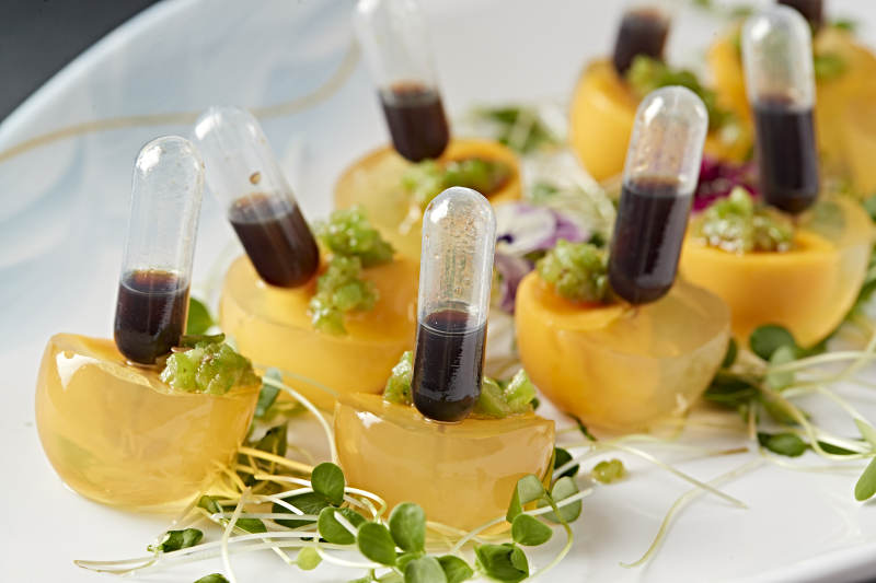 分子料理美食芒果蜜汁仿真皮蛋图片