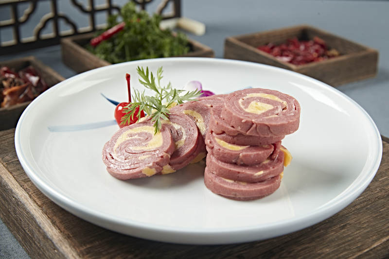 火腿鸡蛋卷切片图片