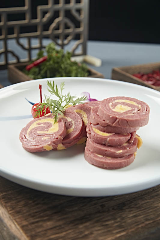 火腿鸡蛋卷切片图片