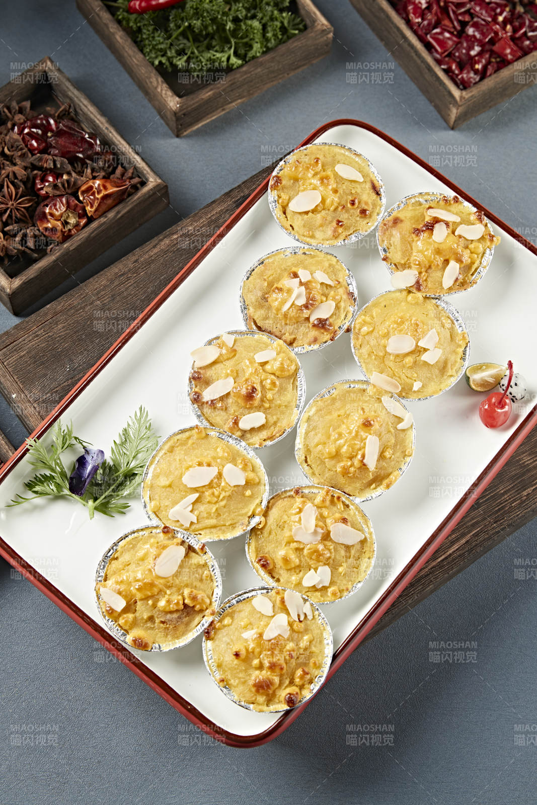 杏仁片芝士焗红薯泥图片