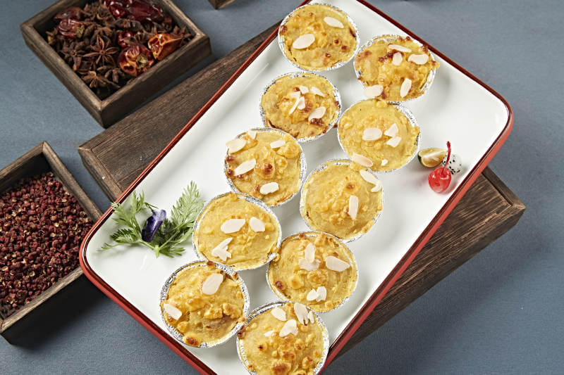 杏仁片芝士焗红薯泥图片