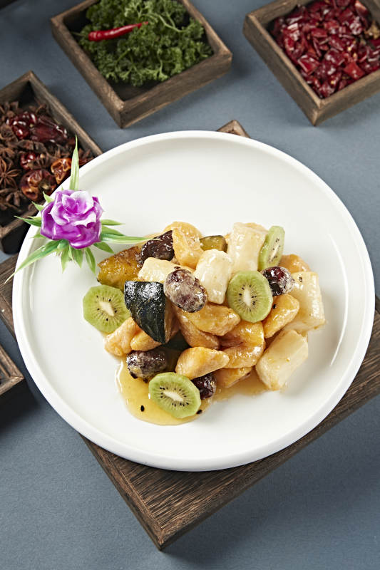 拔丝蜜饯 南瓜红薯香蕉山药蜜枣猕猴桃图片