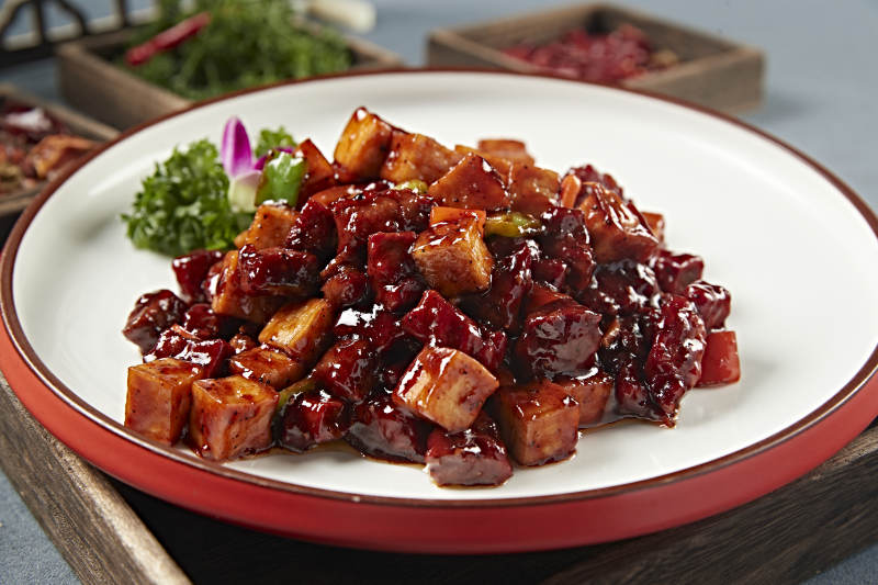 酱爆杏鲍菇牛仔粒图片