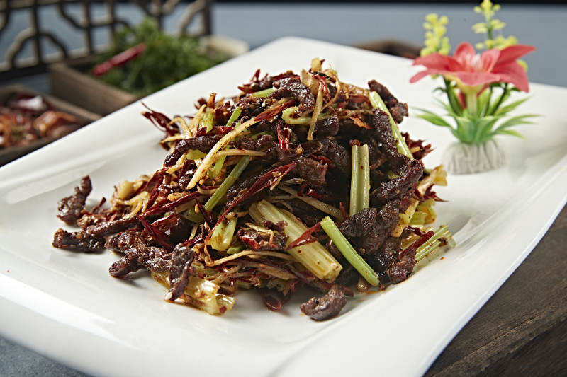 香辣干煸西芹牛肉丝图片