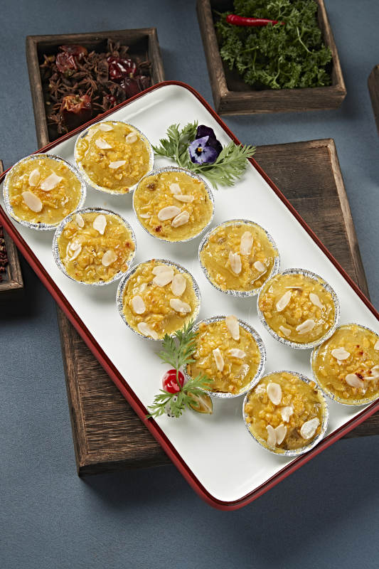 杏仁片芝士焗红薯泥图片