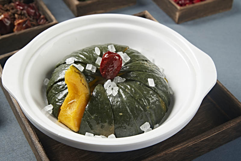 蜜枣砂锅焗金瓜图片