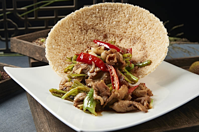 锅巴杭椒小炒肉图片