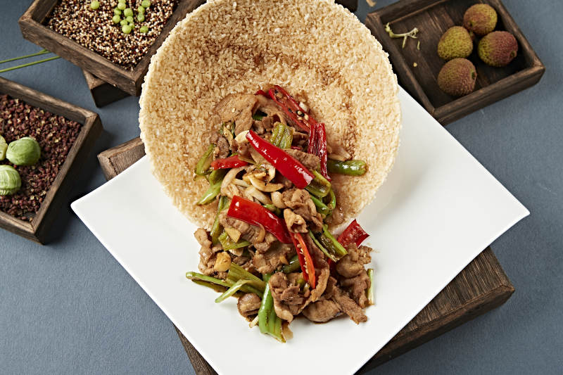 锅巴杭椒小炒肉图片