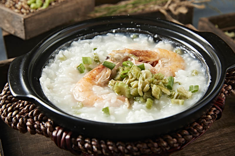 砂锅鲜虾生滚白粥海鲜粥图片