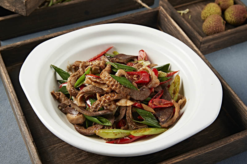 杭椒蒜苗辣炒羊杂图片